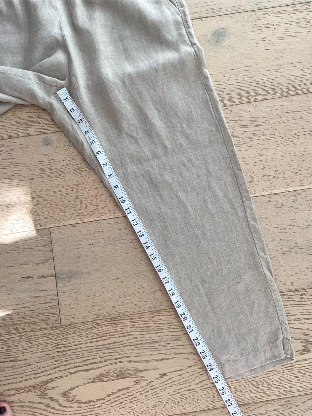 EILEEN FISHER Organic Linen Lantern Pants Petite Medium Natural Pull-On EUC - Picture 9 of 9